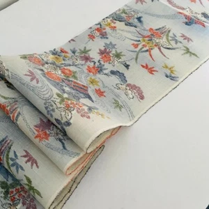 Blue Farmhouse #D 6,5x82-2,28yd LUNGO tessuto kimono seta vintage Tsumugi TH39 - Foto 1 di 8