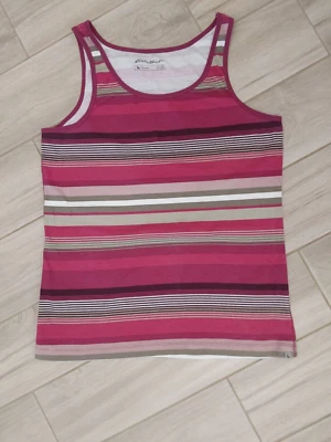 Camiseta sin mangas Eddie Bauer multicolor a rayas sin mangas acanalada tejida talla M Foto 1 de 3