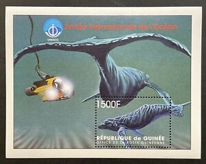 GUINEA INTERNATIONAL YEAR OF THE OCEAN STAMPS SS 1998 MNH WHALE MARINE LIFE SEA