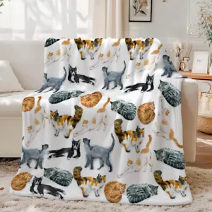 Animals Flannel Fleece Blanket Fuzzy Turtle Dog Cat Horse Throw Blanket 50"x 60" - Picture 1 of 62