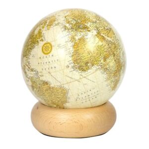 Antique Old World Style Marco Polo Mini Globe 13cm On Wooden Stand