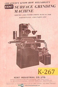 Kent KGS-250AH, Surface Grinder, Servcie and parts Manual 1978 - Picture 1 of 2