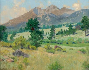 Charles Partridge Adams Morning Light Longs Peak From Estes Park Colorado Print - Picture 1 of 4