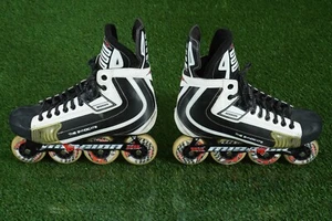 MISSION THE SYNDICATE SX 3 INLINE ROLLER HOCKEY SKATES, US 11 EU 45, BLACK WHITE - Picture 1 of 6