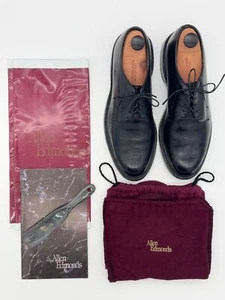 Allen Edmonds LEEDS Men's Black Derby Blucher Pebbled Leather Shoes Sz 7.5 C - Picture 1 of 22