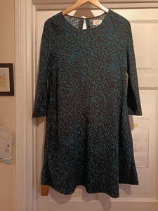 Hugh leopard print blue green shift dress UK 12 - Picture 1 of 8