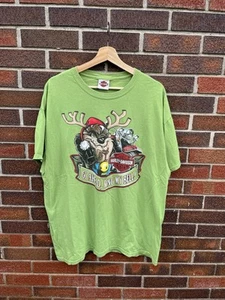 VTG Y2K Harley Davidson Looney Tunes T-Shirt Taz Christmas Ring My Bell Adult XL - Picture 1 of 8