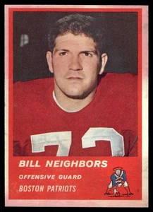 1963 Fleer #7 Bill Neighbors Boston Patriots RC  VG (stain) - Picture 1 of 2
