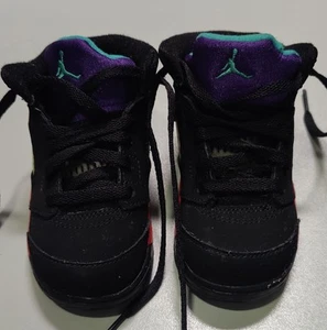 Nike Air Jordan 5 Retro TD Top 3 Black New Emerald Fire Red Toddler 7C - Picture 1 of 8