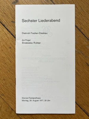 1977 SVIATOSLAV RICHTER DIETRICH FISCHER-DIESKAU Salzburg Schubert - Bild 1 von 3