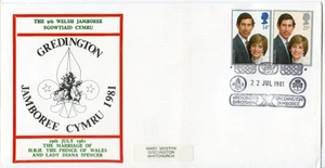 1981 ROYAL WEDDING GREAT BRITAIN GREDINGTON JAMBOREE OFFICIAL ILLUS. FDC VGC - Picture 1 of 1