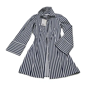 COS Blue Stripe Pattern Shirt Button-Up Collar Women Size Eur 32 (BNWT) - Picture 1 of 13