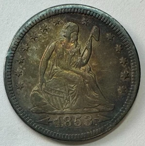 Cuarto de dólar libertad sentada 1853, sin certificación, sin precio base - Imagen 1 de 2