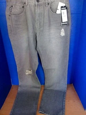 ZOO YORK~Gray BOWERY II Taper Fit JEANS DESGASTADO~Masculino 28 x 32~Novo com etiquetas - Imagem 1 de 4