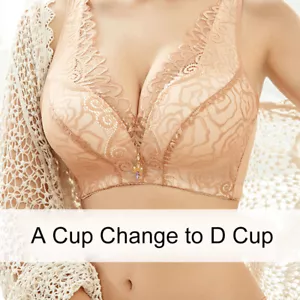Sexy-lingerie Push Up Bra Set Gather Bra Briefs Underwear Beige 32A 34B 36/40C - Picture 1 of 11