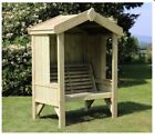 wooden garden arbour bench seat