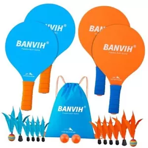 Badminton Set 4 Rackets, Paddle Ball Outdoor Games Sports Toys, Beach, Yard, - Picture 1 of 7