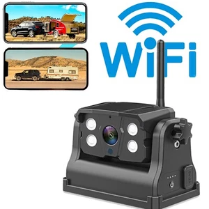 Wireless Magnetic WiFi HD Backup Camera 9600mA Rechargeable For Truck Trailer RV - Picture 1 of 12