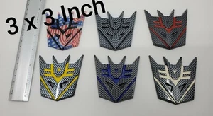 6 Colors 3D Decepticon Transformers Emblem Badge Decal Car Stickers 3 INCH - Picture 1 of 7