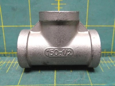 Stainless Steel 304 Cast Pipe Fitting Tee Threaded 1/2" NPT Female - Image 1 of 4