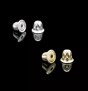 Solid 14k Gold Child Safe Screw-Back Screwpost Earring Replacement Backing - Picture 1 of 4