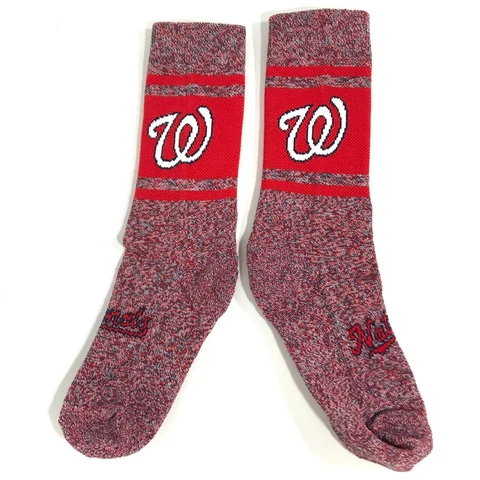 PKWY WASHINGTON NATIONALS SOCKS premium classic heather red YOUTH 1-6 WOMENS 3-8 Cover