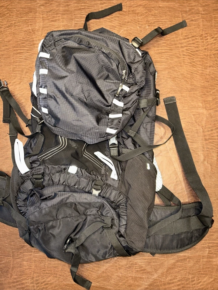 Nice Ozark Trail Gray Black Hiking 45L Camping Backpack - Image 1 of 4
