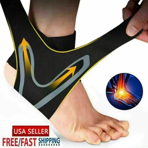 Sports Ankle Support Brace Compression Wrap Plantar Fasciitis Foot Pain Relief - Picture 1 of 24