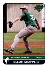 2012 Beloit Snappers Grandstand #26 Michael Tonkin Palmdale California CA Card