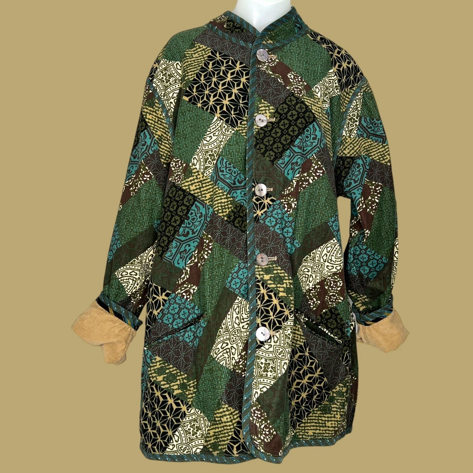 Chaqueta Blazer De Colección KOOS Mujer Marrón Botón Pana Leñosa GRANDE Foto 1 de 4