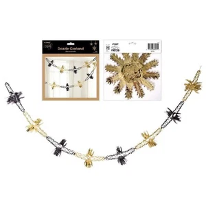 Gold and Black Christmas Dazzle Garland 9 Feet Long - Picture 1 of 2