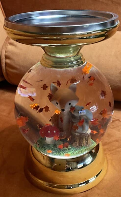 Bath & Body Works FOX & SQUIRREL GLOBO DE AGUA Pedestal 3 Mechas Candelabro NUEVO Foto 1 de 4