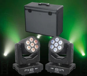 2 x Showtec Movinghead Shark Wash One 7 x 12 W Q6 pacchetto incl. Custodia - Foto 1 di 13