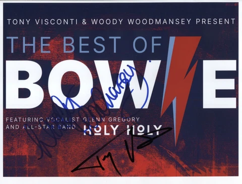 Tony Visconti Woody Woodmansey Signed Photo Genuine In Person David Bowie + COA Cover