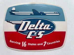 1950's Delta and Chicago and Southern Airlines Luggage Label - Picture 1 of 2