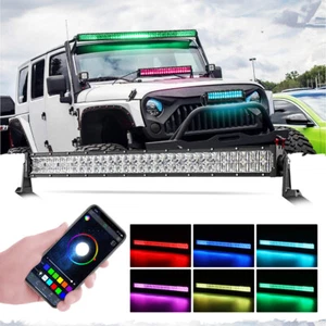 AUXBEAM 32" 5D RGB LED Work Light Bar Offroad Driving Fog Lamp bluetooth Control - Foto 1 di 12