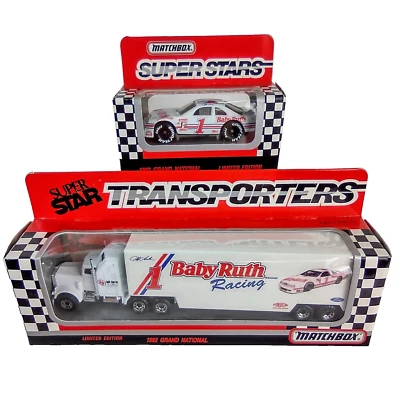 Matchbox No1 Джефф Гордон Бэби Рут АВТОМОБИЛЬ И ТРАНСПОРТЕР, 1992 NASCAR Grand National - Изображение 1 из 4