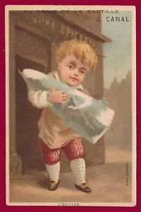 #47860 France 1883 Ad card chromos & calendar, clothing store for men & children - Foto 1 di 2