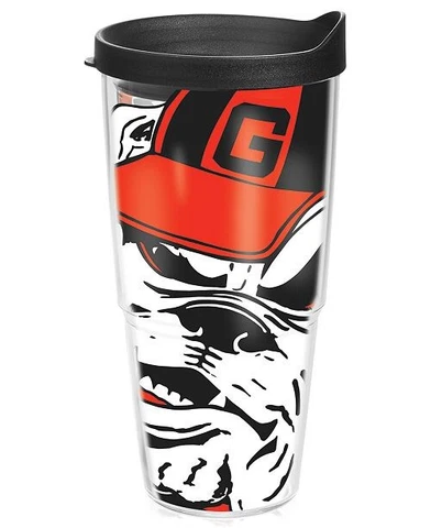 Georgia Bulldogs 24oz Tervis Tumbler with Lid-Made In USA-New Cover