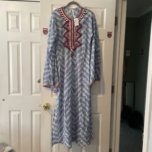 Raga Maxi Dress Size Small Multi-color Boho Coastal Blue Front Anthropologie - Picture 1 of 17