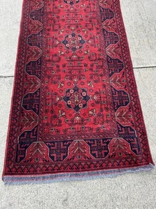 Hand Knotted Afghan Khal Muhammadi Wool Tribal Rug Runner 9.75 x 2.6 Ft Handmade - Picture 1 of 6