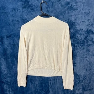 Lord And Taylor Exclusive 100% Silk Cream Luxury Rib Knit Sweater Woman Size LP - Picture 1 of 7