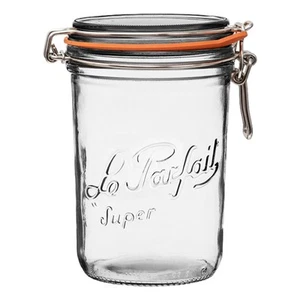 Super Terrine - 1L French Glass Canning Jar w/Straight Body, Airtight Rubber ... - Picture 1 of 8