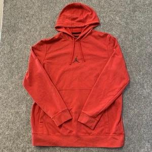 Jordan Hoodie Mens L Red Dri-Fit Pullover Long Sleeve Hood Drawsring - Picture 1 of 15