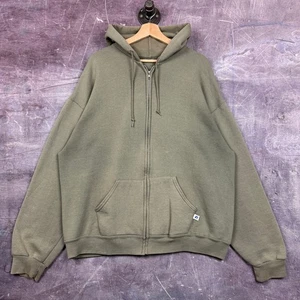 Suéter Atlético Russell De Colección Para Hombre Verde XL Blanco Cremallera Sudadera con Capucha Años 90 1823 - Imagen 1 de 7