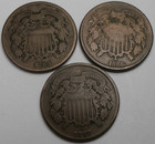 1865/1866/1867 TWO-CENT 2 PIECE - LOT OF 3
