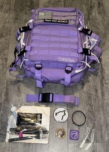 WOLFpak 35 Liter Backpack Light Purple w/ Extras BE A WOLF TRUST YOUR INSTINCTS - Picture 1 of 24