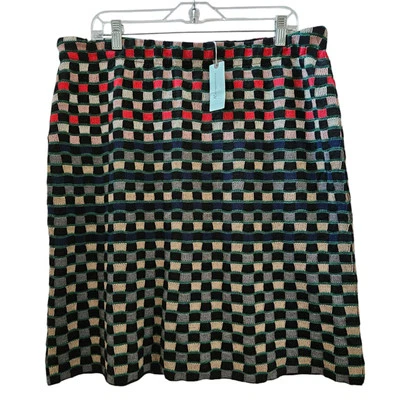 NUEVO CON ETIQUETAS ANTHROPOLOGIE ALDOMARTINS Falda 1X Stevani Lápiz Mezcla Lana Geométrica $110 Foto 1 de 4