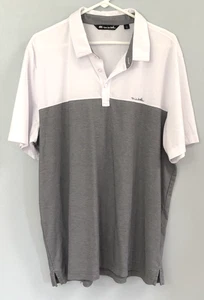 Travis Mathew Men’s XXL White Light Grey Short Sleeve Golf Polo Shirt - Picture 1 of 5