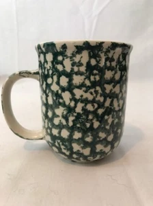 Vintage Folk Craft Moose Country Green Sponge Ware Coffee Tea Cocoa Mug Tienshan - Bild 1 von 7